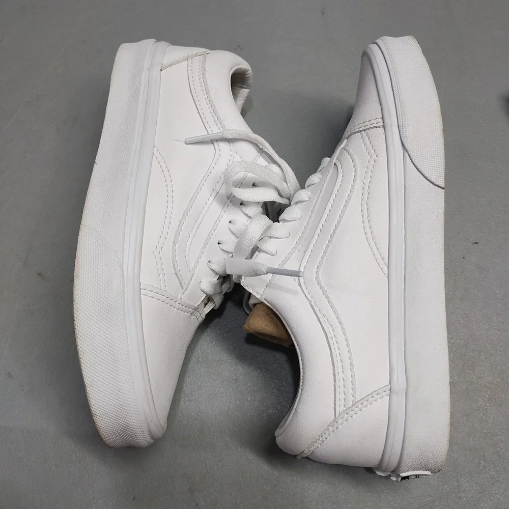 Vans Old Skool Platform Sneakers Mens US 4 White Athletic Low Top Lace Up 721356